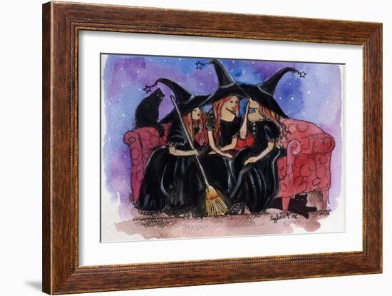 Witch Friends Halloween-sylvia pimental-Framed Art Print