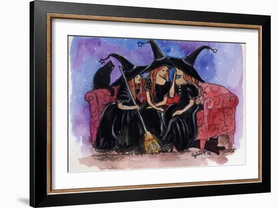 Witch Friends Halloween-sylvia pimental-Framed Art Print