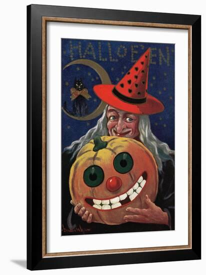 Witch Holding a Pumpkin-Bettmann-Framed Giclee Print