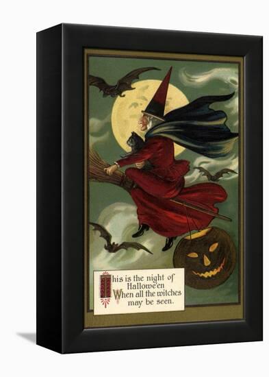 Witch on Her Broom, 1910-null-Framed Premier Image Canvas