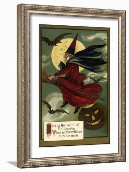 Witch on Her Broom, 1910-null-Framed Giclee Print