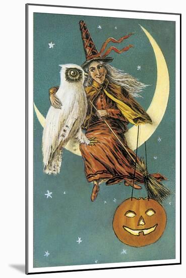 Witch Owl-Vintage Apple Collection-Mounted Giclee Print