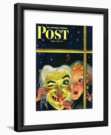 "Witch's Mask," Saturday Evening Post Cover, October 31, 1942-Charles Kaiser-Framed Giclee Print