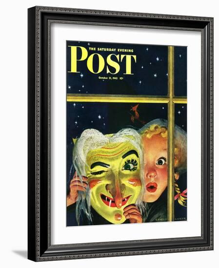 "Witch's Mask," Saturday Evening Post Cover, October 31, 1942-Charles Kaiser-Framed Giclee Print