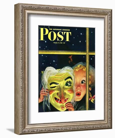 "Witch's Mask," Saturday Evening Post Cover, October 31, 1942-Charles Kaiser-Framed Giclee Print