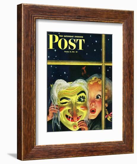 "Witch's Mask," Saturday Evening Post Cover, October 31, 1942-Charles Kaiser-Framed Giclee Print