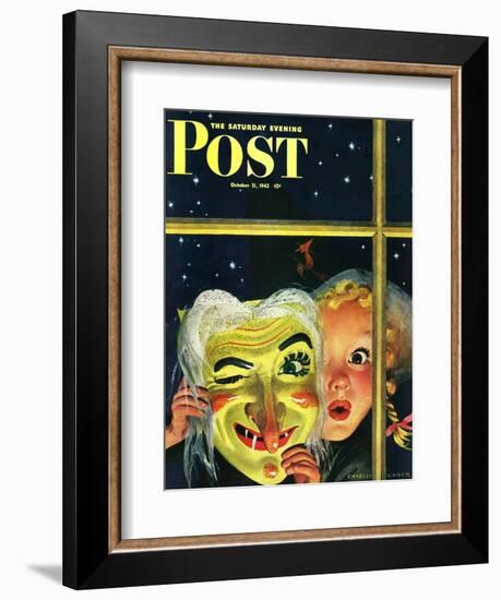 "Witch's Mask," Saturday Evening Post Cover, October 31, 1942-Charles Kaiser-Framed Giclee Print