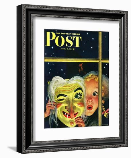 "Witch's Mask," Saturday Evening Post Cover, October 31, 1942-Charles Kaiser-Framed Giclee Print