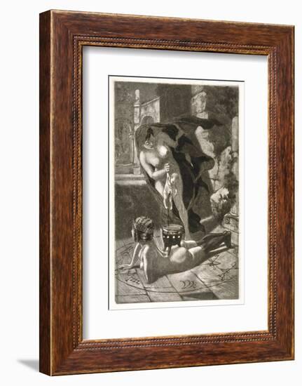 Witch Sacrifices a Child over Her Client-Martin Van Maele-Framed Photographic Print