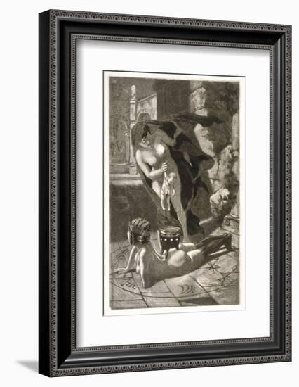 Witch Sacrifices a Child over Her Client-Martin Van Maele-Framed Photographic Print