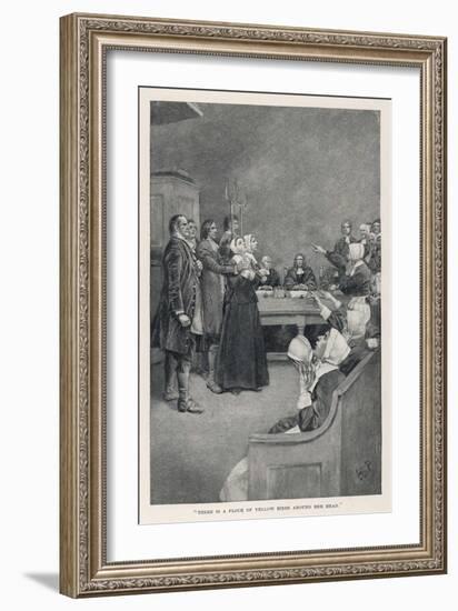 Witch Trial in Massachusetts, The Accusing Girls Point at the Victim-Howard Pyle-Framed Art Print