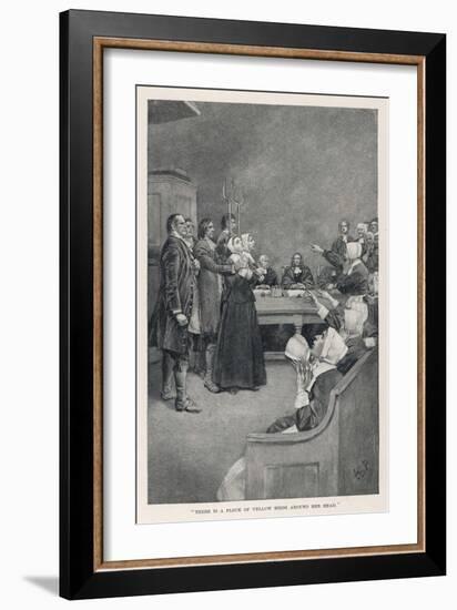 Witch Trial in Massachusetts, The Accusing Girls Point at the Victim-Howard Pyle-Framed Art Print