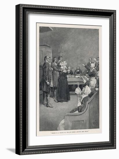 Witch Trial in Massachusetts, The Accusing Girls Point at the Victim-Howard Pyle-Framed Art Print