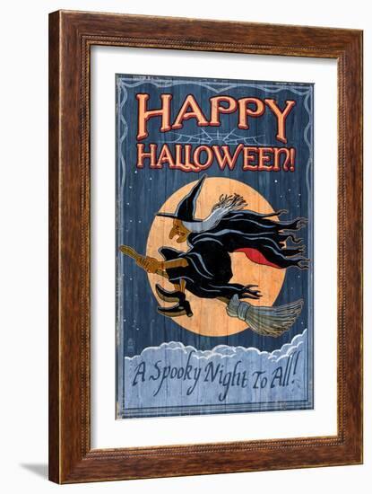 Witch - Vintage Sign-Lantern Press-Framed Art Print