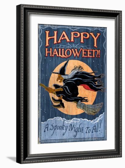 Witch - Vintage Sign-Lantern Press-Framed Art Print