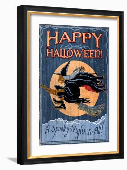 Witch - Vintage Sign-Lantern Press-Framed Art Print