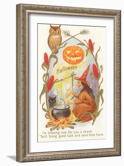 Witch with Cauldron-null-Framed Art Print