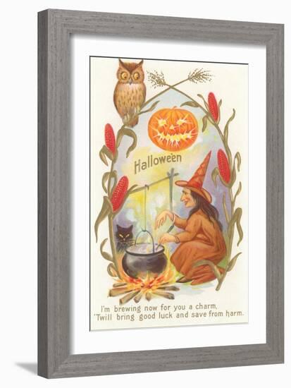 Witch with Cauldron-null-Framed Art Print