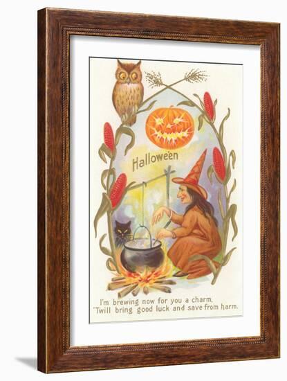 Witch with Cauldron-null-Framed Art Print