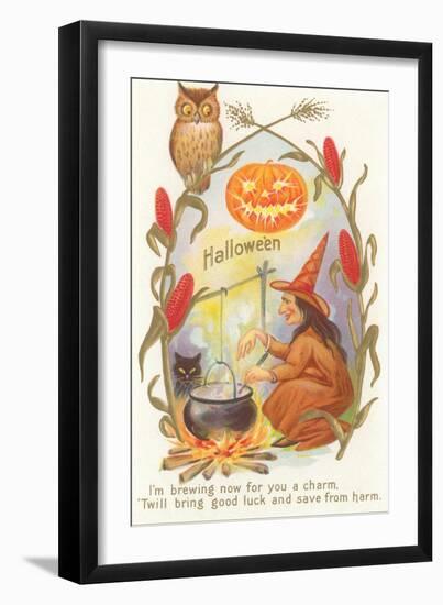 Witch with Cauldron-null-Framed Art Print