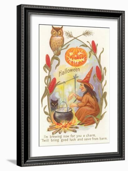 Witch with Cauldron-null-Framed Art Print