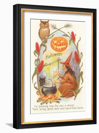 Witch with Cauldron-null-Framed Art Print