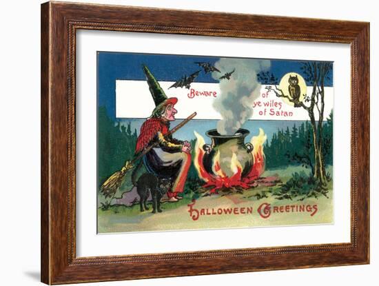 Witch with Cauldron-null-Framed Art Print