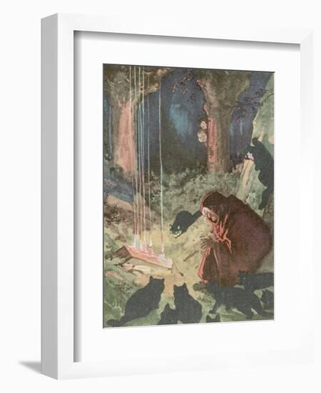 Witch Working Her Spells-Harry Rountree-Framed Photographic Print