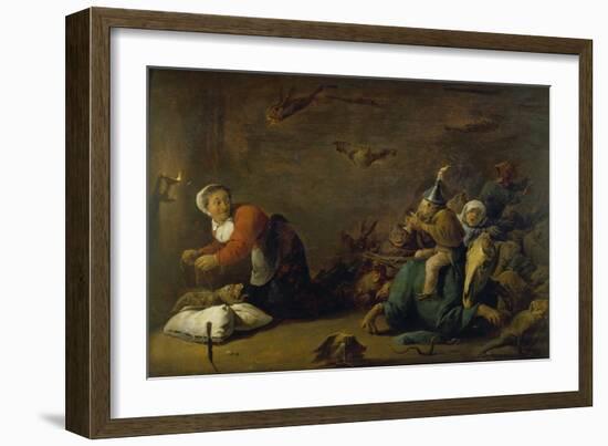 Witchcraft. Wood, 30 X 45 Cm-David Teniers the Younger-Framed Giclee Print