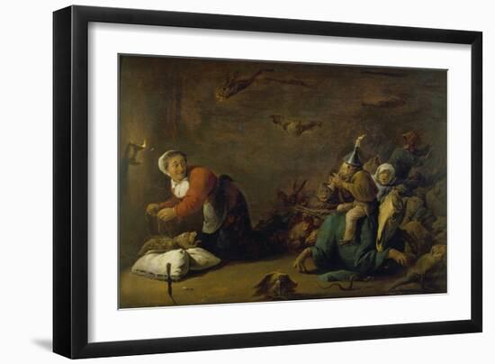 Witchcraft. Wood, 30 X 45 Cm-David Teniers the Younger-Framed Giclee Print