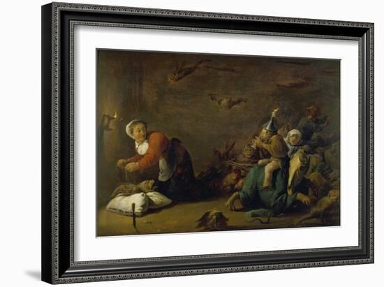 Witchcraft. Wood, 30 X 45 Cm-David Teniers the Younger-Framed Giclee Print