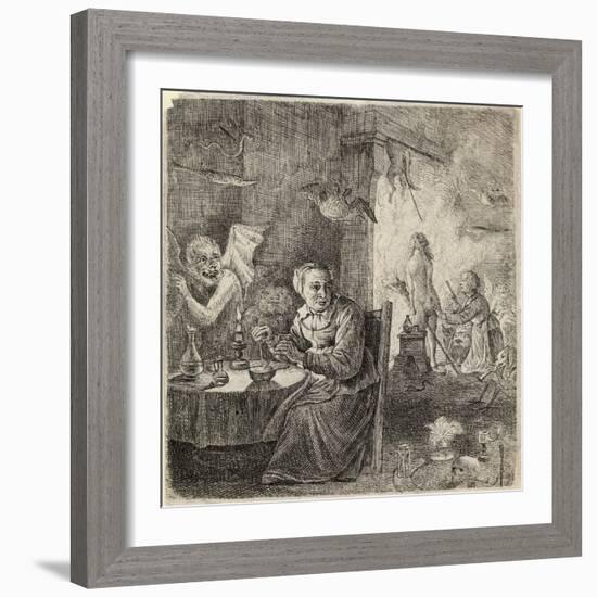 Witches Assisted by Demons Prepare for the Sabbat-David Teniers the Younger-Framed Art Print