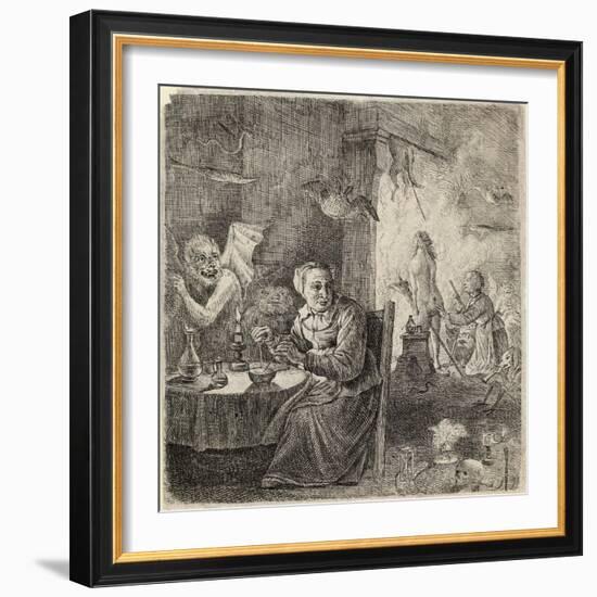 Witches Assisted by Demons Prepare for the Sabbat-David Teniers the Younger-Framed Art Print