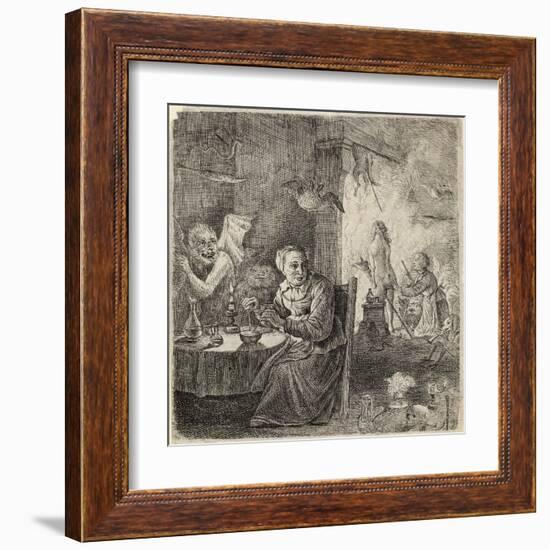 Witches Assisted by Demons Prepare for the Sabbat-David Teniers the Younger-Framed Art Print