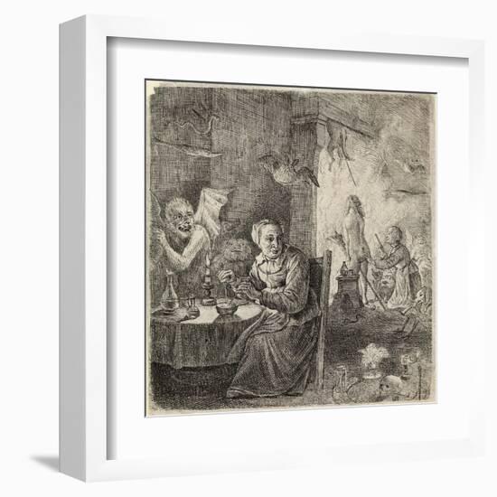 Witches Assisted by Demons Prepare for the Sabbat-David Teniers the Younger-Framed Art Print