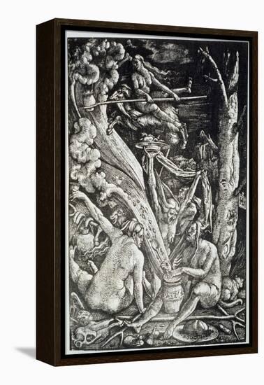 Witches at the Sabbath, Hans Baldung Grien, a History of Magic Published Late 19th Century-Hans Baldung Grien-Framed Premier Image Canvas