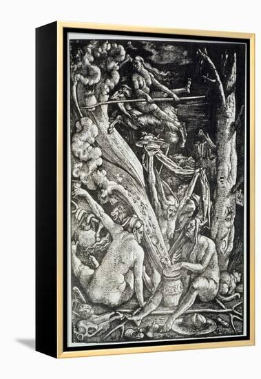 Witches at the Sabbath, Hans Baldung Grien, a History of Magic Published Late 19th Century-Hans Baldung Grien-Framed Premier Image Canvas