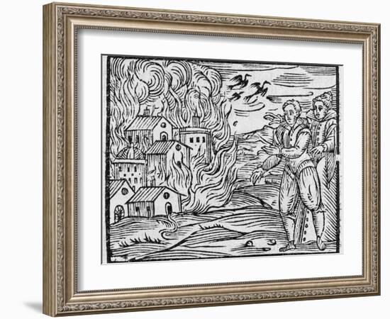 Witches Burning a Town, 17h Century-Middle Temple Library-Framed Photographic Print