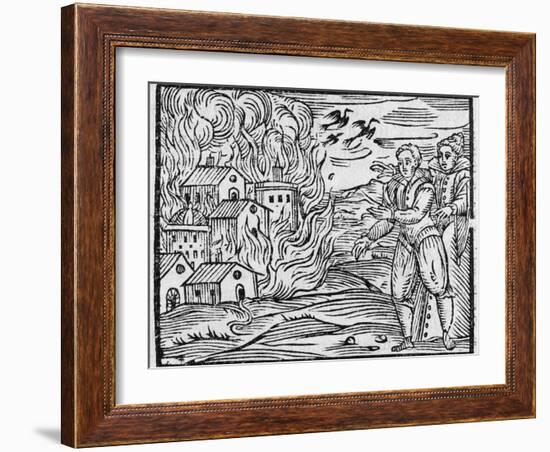 Witches Burning a Town, 17h Century-Middle Temple Library-Framed Photographic Print