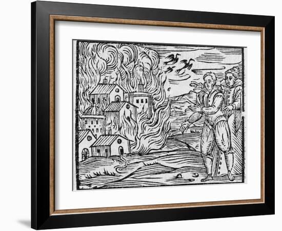 Witches Burning a Town, 17h Century-Middle Temple Library-Framed Photographic Print