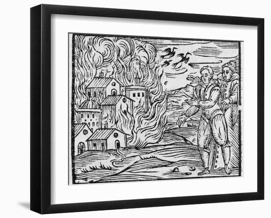 Witches Burning a Town, 17h Century-Middle Temple Library-Framed Photographic Print