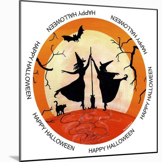 Witches Dance Circle Happy Halloween-Cheryl Bartley-Mounted Giclee Print