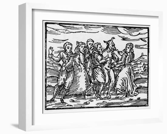 Witches dancing with the Devil-Italian School-Framed Giclee Print