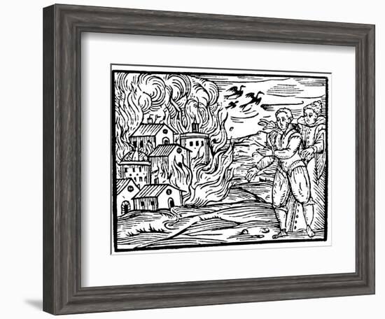 Witches Destroying a House by Fire - Swabia, 1533-null-Framed Giclee Print