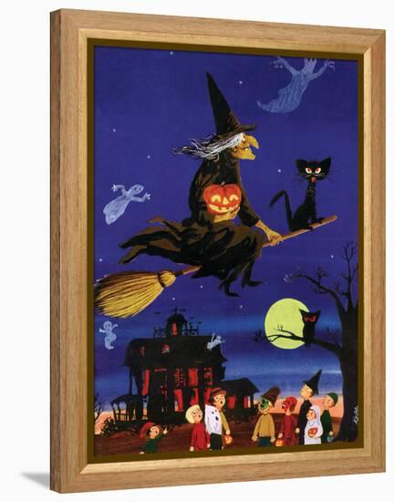 Witches Flight - Child Life, October 1953-null-Framed Premier Image Canvas