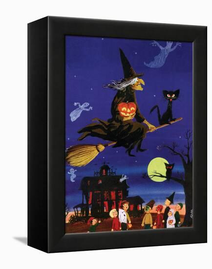 Witches Flight - Child Life, October 1953-null-Framed Premier Image Canvas