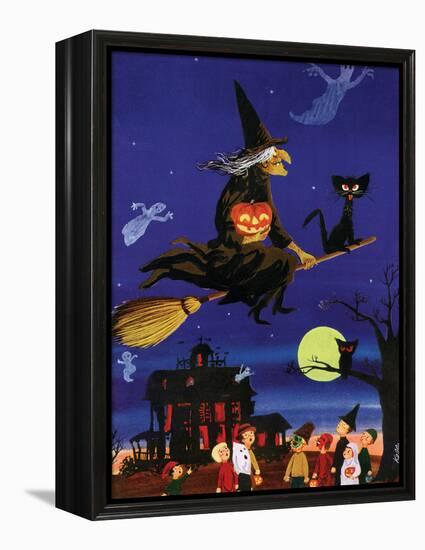 Witches Flight - Child Life, October 1953-null-Framed Premier Image Canvas