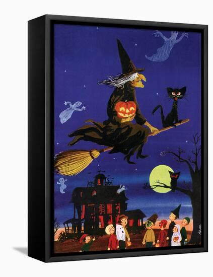 Witches Flight - Child Life, October 1953-null-Framed Premier Image Canvas