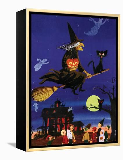 Witches Flight - Child Life, October 1953-null-Framed Premier Image Canvas