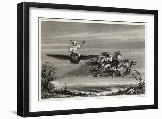 Witches Fly to the Sabbat Mounted on Owls Horses Living or Horses Skeletal-Seigneurgens-Framed Art Print